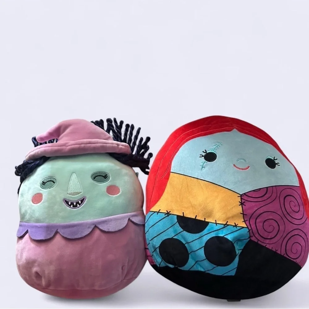 Squishmallows Witch and Patchwork Doll Plush Set - Green, Red, Purple